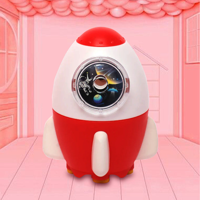 Cute space rocket table sharpener machine for kids (red)