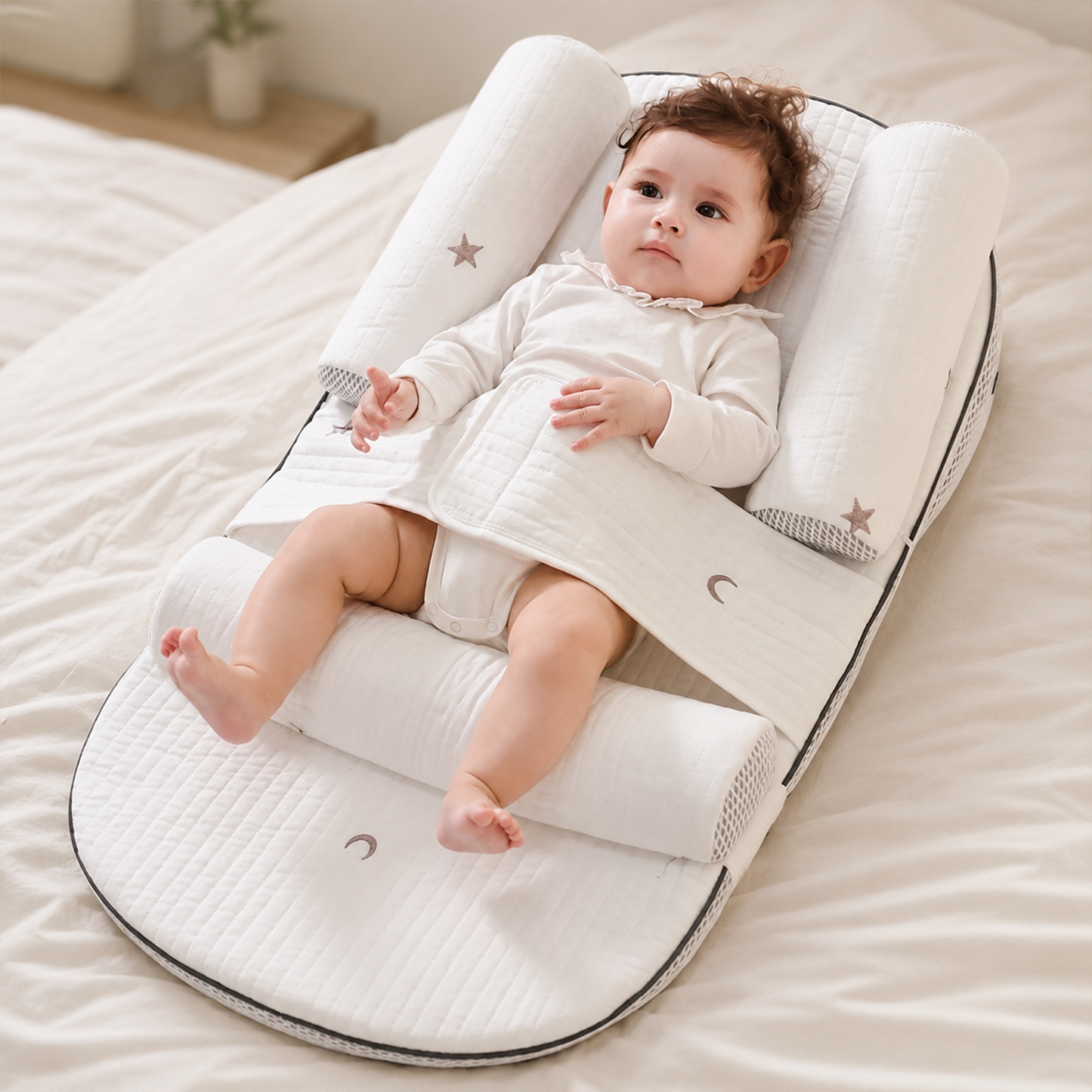 Kidspark Adjustable baby breastfeeding pillow | baby bed-in-bed, anti-colic | anti-spit