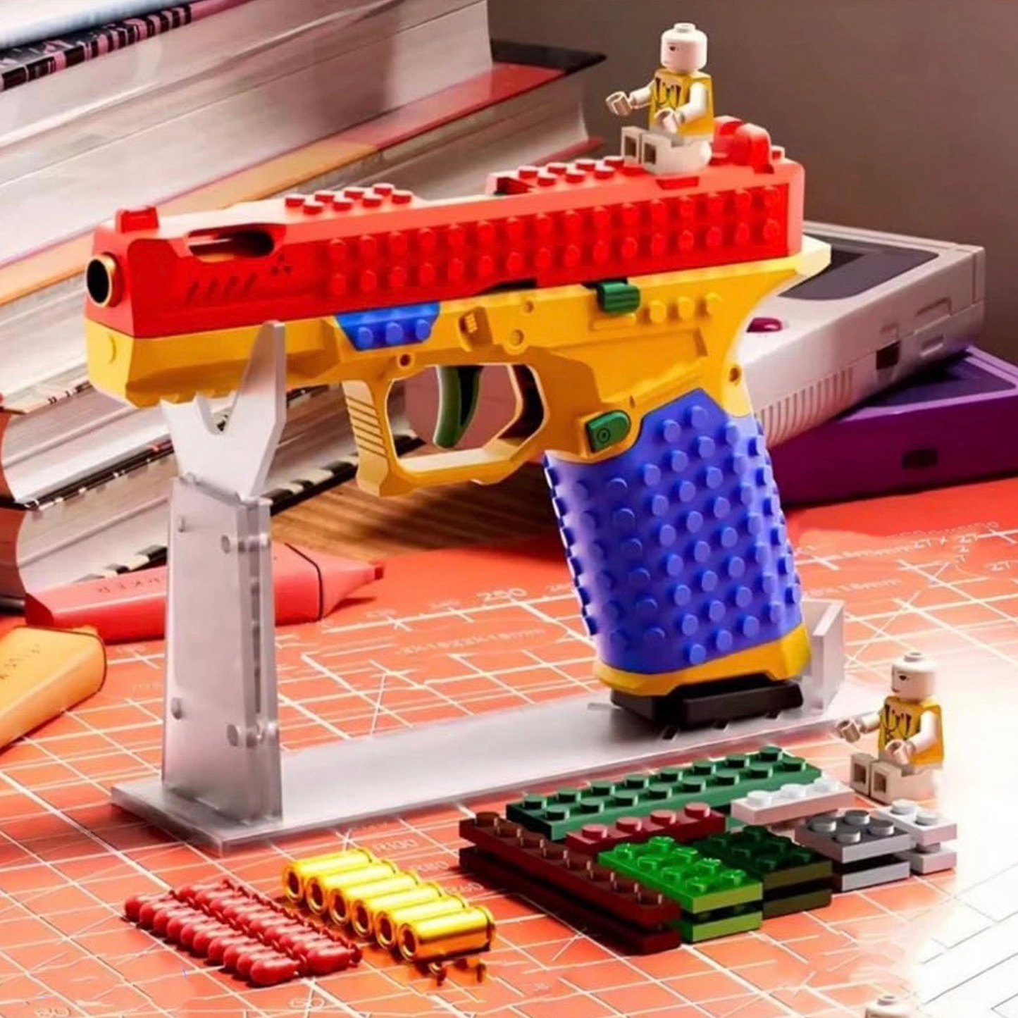Building Block Semi-Auto Shell Ejecting Soft Bullet Toy Gun