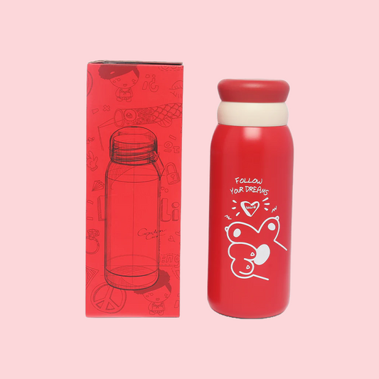 Stainless Steel Double-Wall Vacuum Insulated Bottle (430ml) For Kids (red)