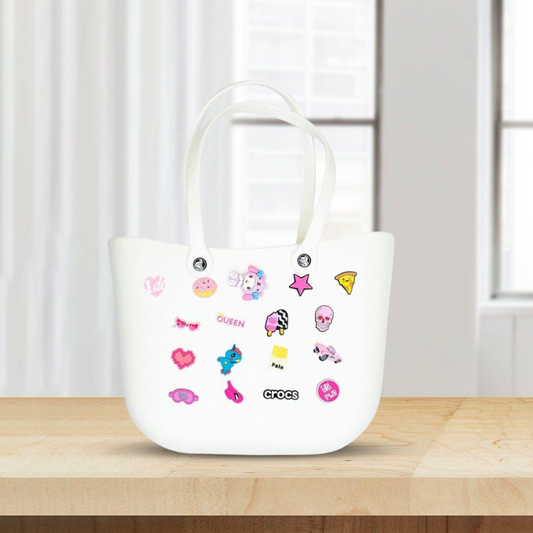 Crocs - big beach bag with jibbitz White