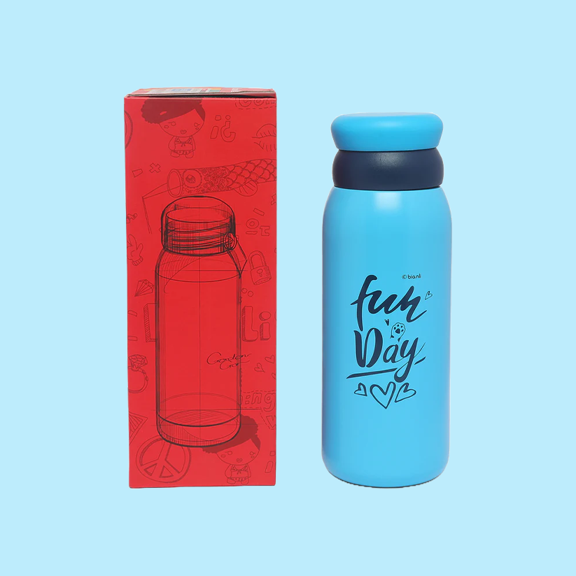 Stainless Steel Double-Wall Vacuum Insulated Bottle (430ml) For Kids Blue Fun Day Variant