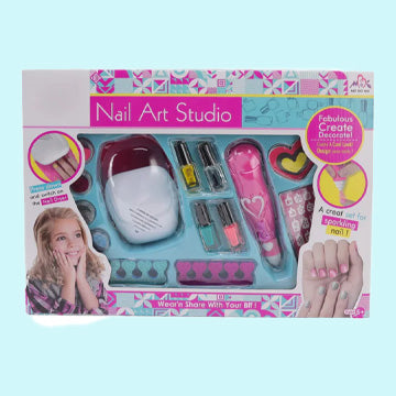 Nail glam Polish Makeup Sets for Kids with Nail Dryer for your Baby Girl 15 pcs set