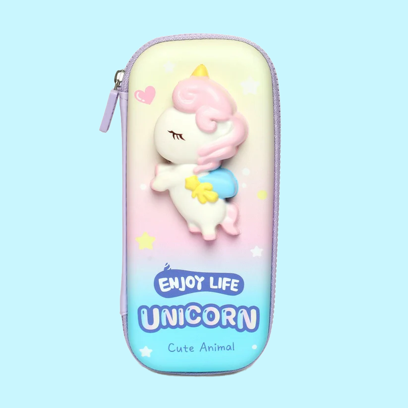 3D Squishy unicorn  Pencil Case: Fun, Functional, and Portable for Kids small size