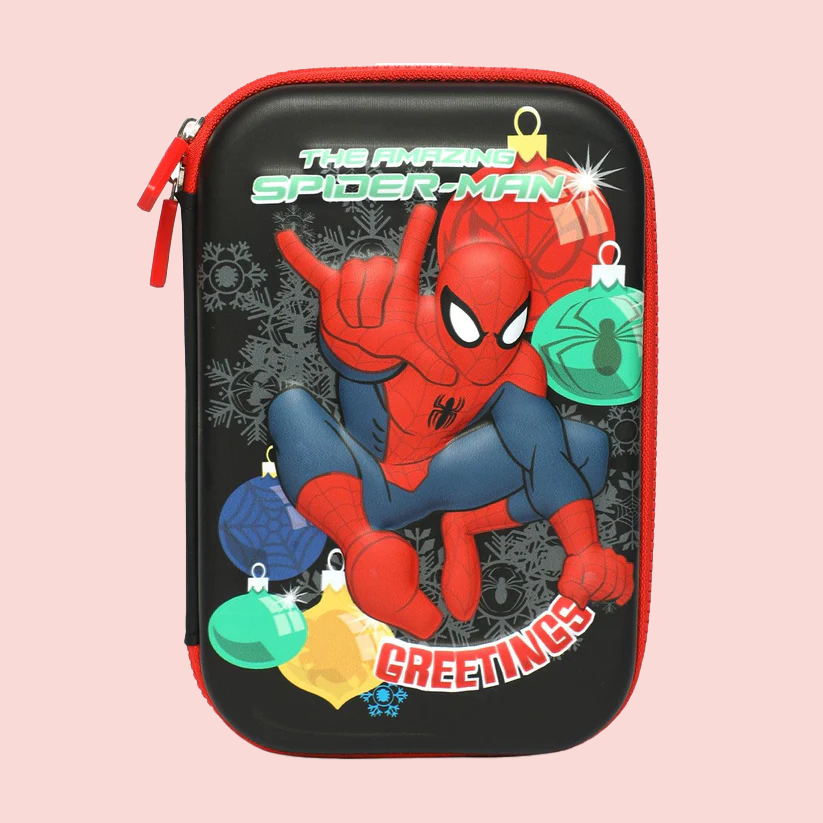 School Kids Hard Case spider-man Print Pencil Pouch big size