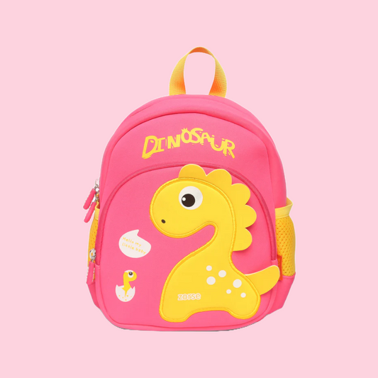 ZORSE 3D premium quality Dino bag for Preschool kids (pink)