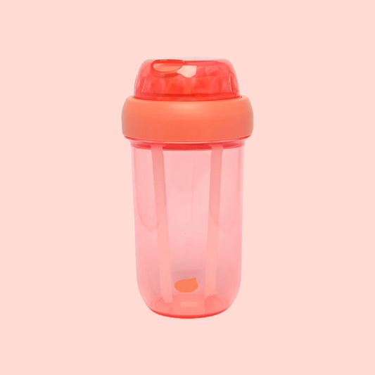 Dual sipper with strap slide to open bottle -700 mL (cherry red)