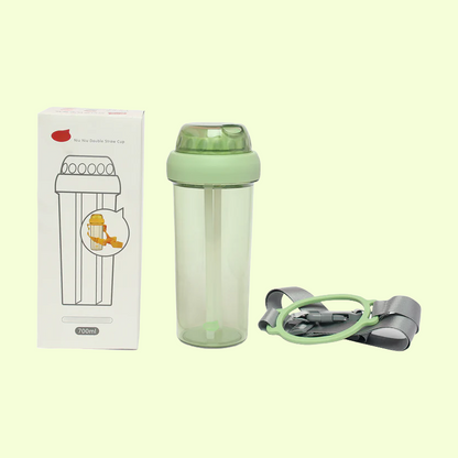 Dual sipper with strap slide to open bottle 560 mL (forest green)