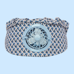 Kids/women USB charging face mask with fan breathable sun hat summer UV protection neck cover cap Visor ( blue bow ) - Kidspark