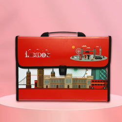 ZORSE London Themed Professional File Folders for Certificates, Documents Bag Document Holder (red) - Kidspark