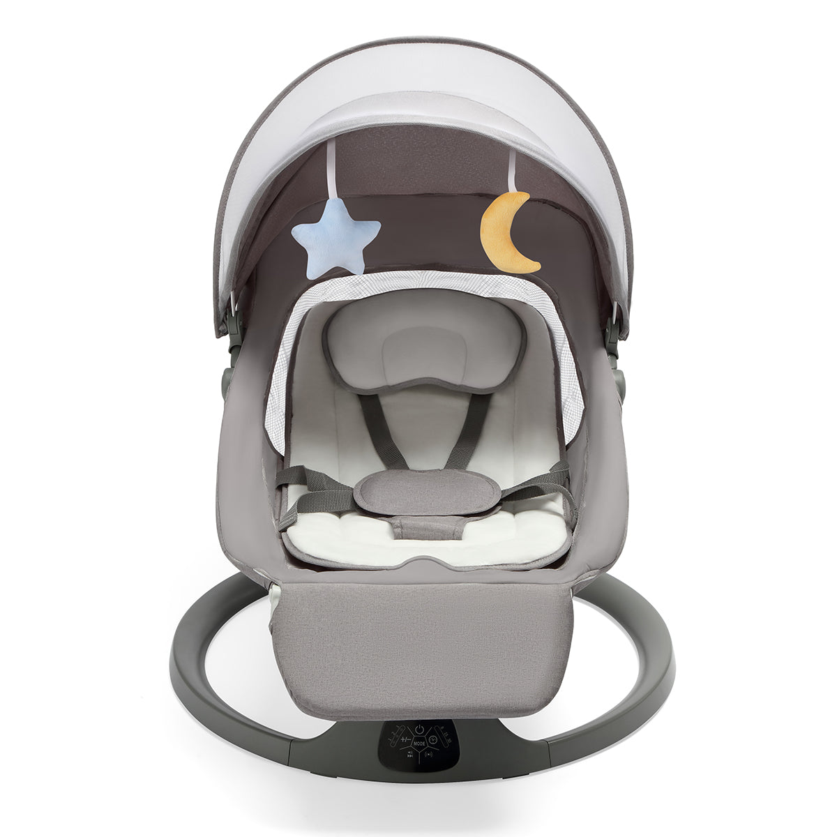 Baby Swing for Infants, Bluetooth Infant Swing with Music Speaker, Bluetooth Remote Control Timing Function with 5 Speeds, 4 Seat Positions,10 Music, 5 Point Harness Belt, recliner