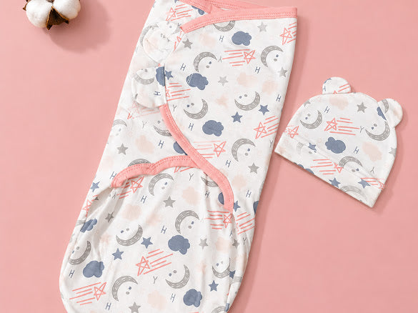 Kidspark new born bloom swaddle and cap set | 0-6 months | 0.5 TOG