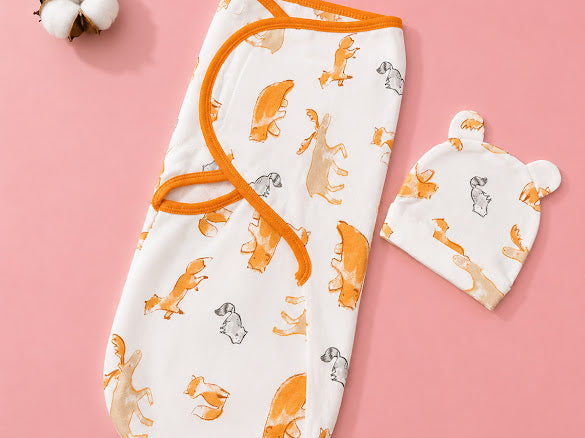 Kidspark new born bloom swaddle and cap set | 0-6 months | 0.5 TOG