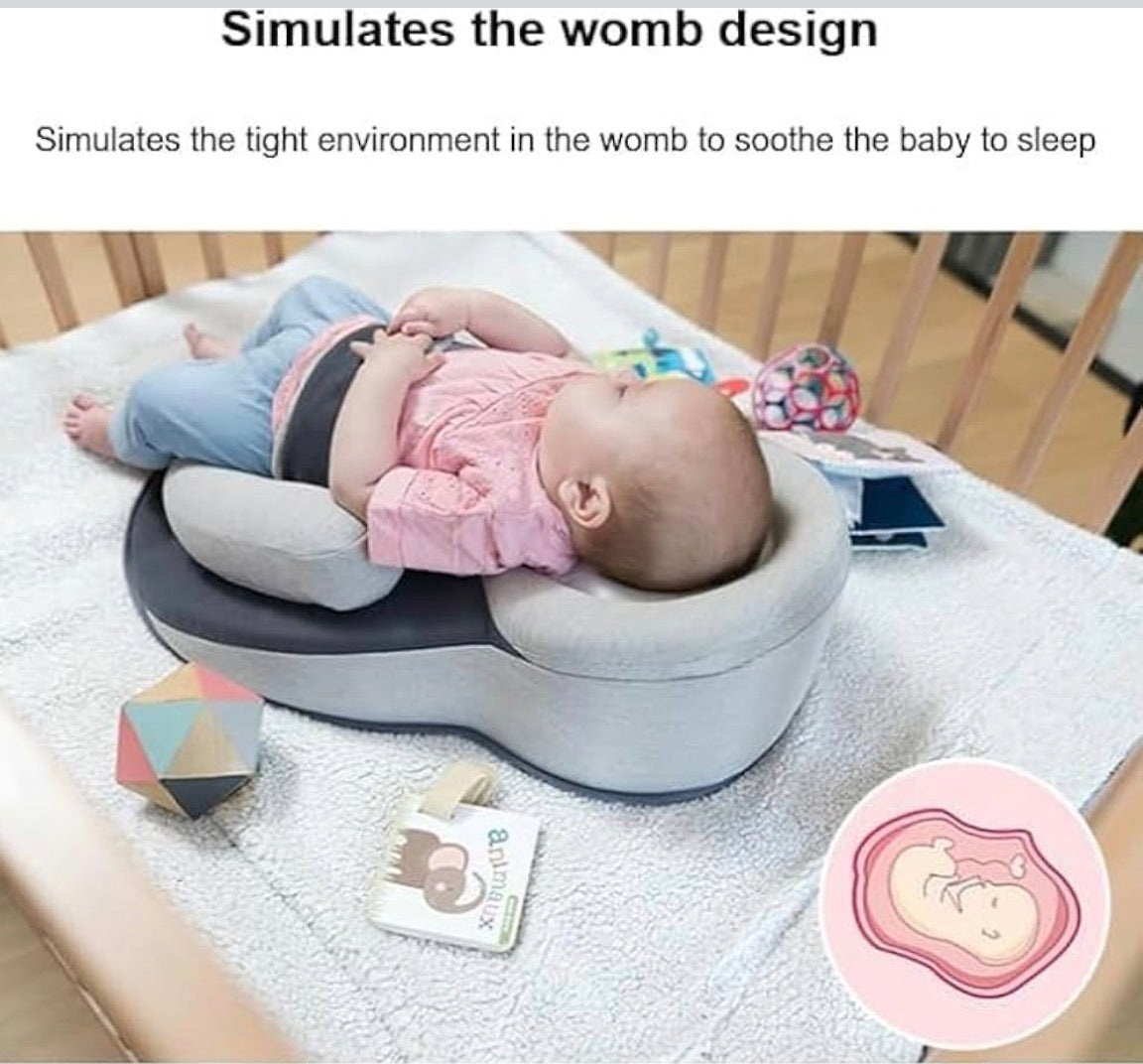 Kidspark Dream Nest baby bed: relieves colic | painful gas and acid reflux | 15° inclination recommended by pediatricians