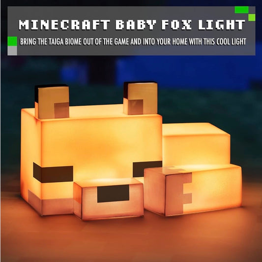 Minecraft cute fox night light | orange glow