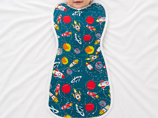 Kidspark Sleepie Pro | space Premium Baby Swaddle Wrap | 1 TOG | Soft Breathable Newborn Sleep Sack | Anti-Startle Sleep Wrap | 0-6 month