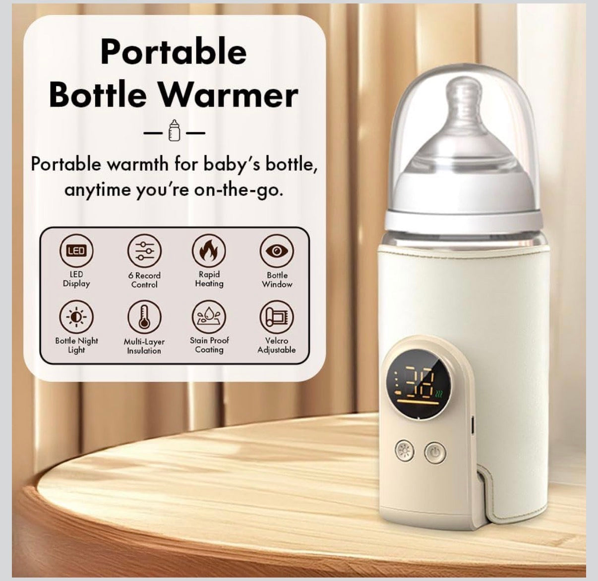 Portable Baby Bottle Warmer | type C | 6000 mah | LED