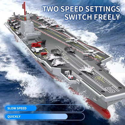 2.4GHz RC High Speed Boat Remote Control Aircraft Carrier Warship S19 Electric Water Toys RTR Battery Dual Motor USB Charge