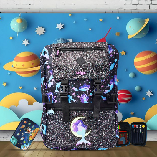 Big 18’’ Smiggle black mermaid Backpack - Luxury Quality