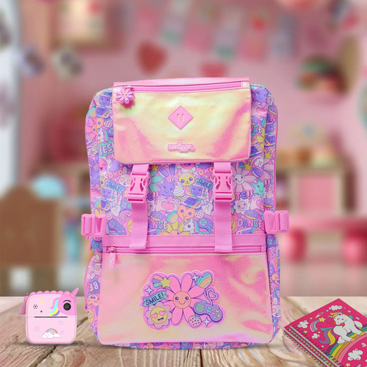 Big 18’’ Smiggle pink Sunflower Backpack - Luxury Quality