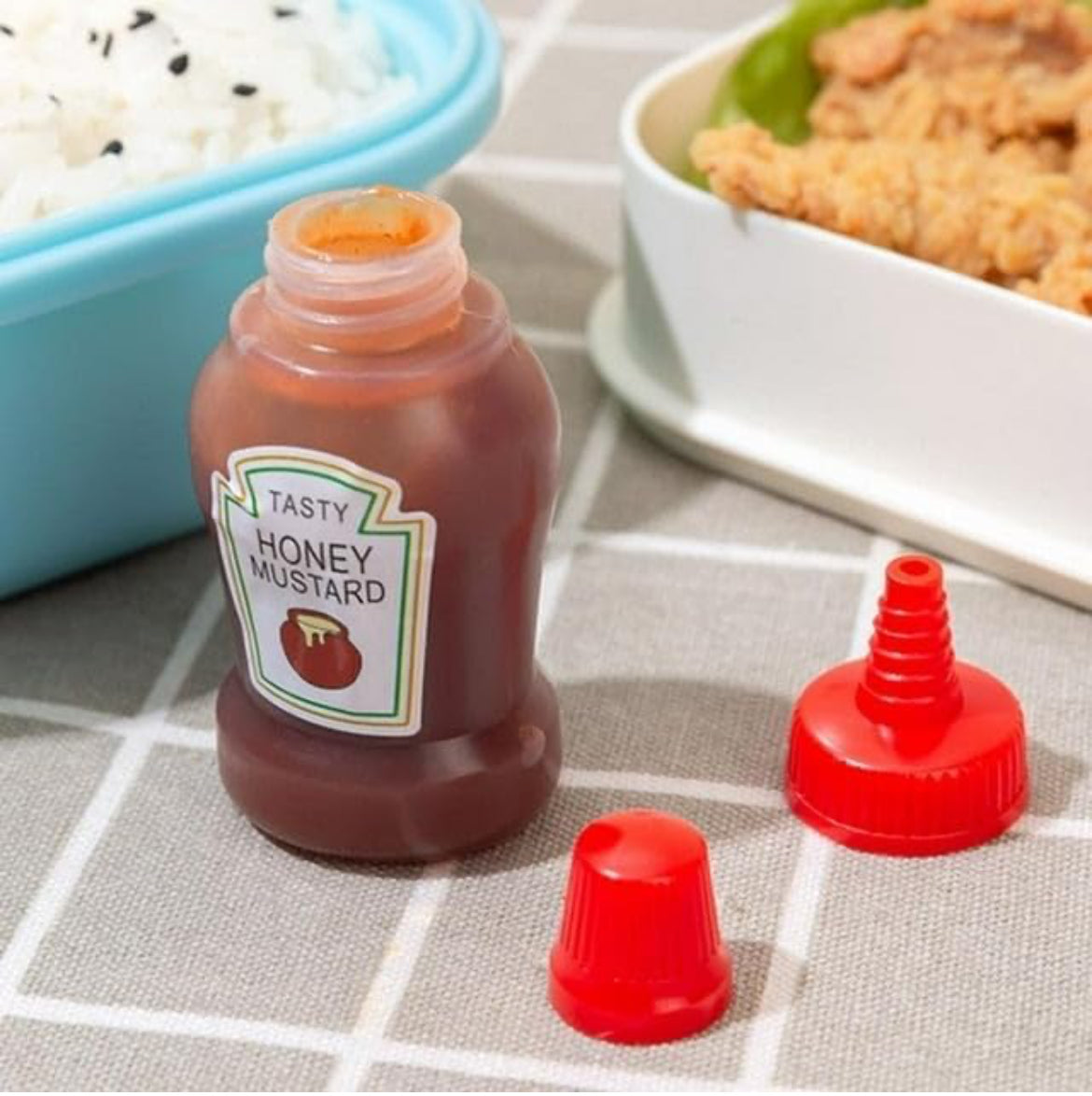 Mini ketchup bottles,25 ml refillable, cute best for tiffins and travel (set of 2)