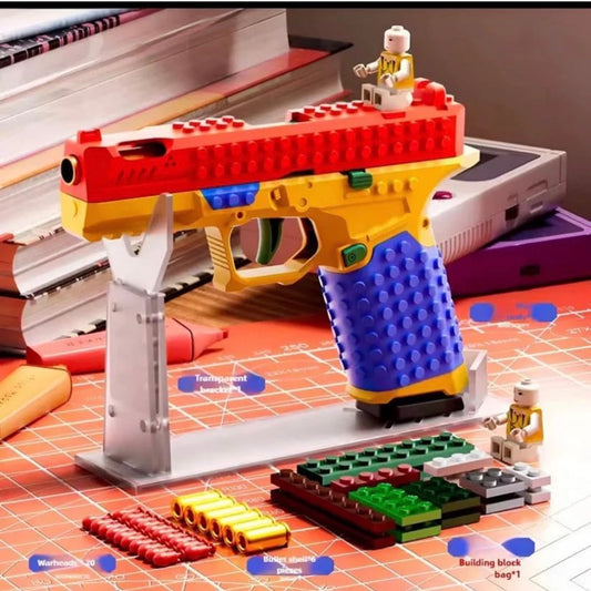 Building Block Semi-Auto Shell Ejecting Soft Bullet Toy Gun