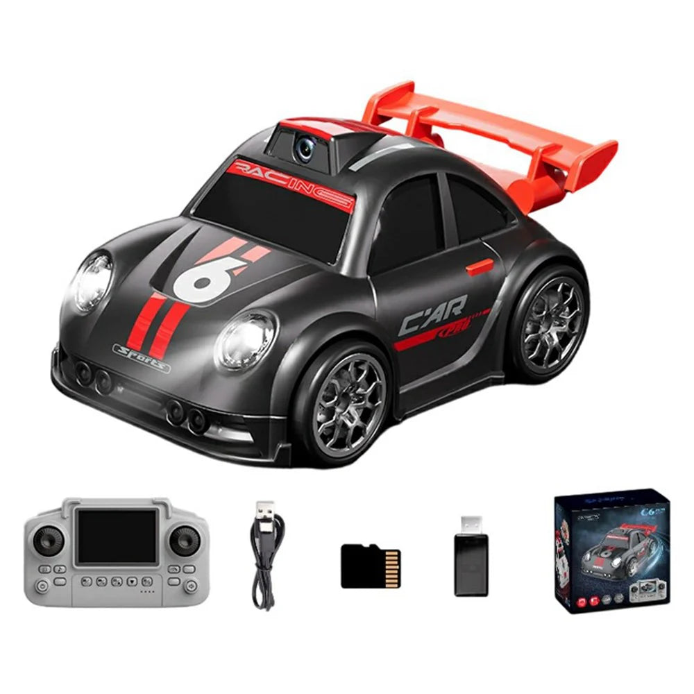 C6 Mini Cartoon RC Car Camera 2.4 Screen FPV Drift Music Toy
