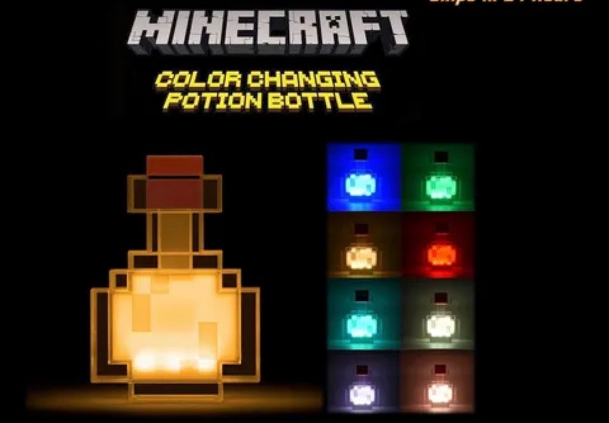 Minecraft Color Changing Potion Bottle lamp | 8 colours