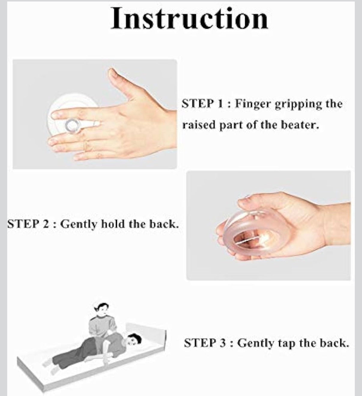 Silicone Palm Chest Percussion Cup | mucus sputum phlegem removal