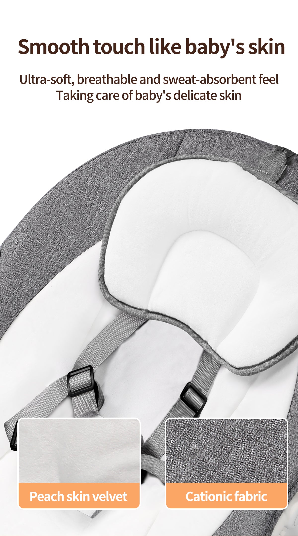 Baby Swing for Infants, Bluetooth Infant Swing with Music Speaker, Bluetooth Remote Control Timing Function with 5 Speeds, 4 Seat Positions,10 Music, 5 Point Harness Belt, recliner