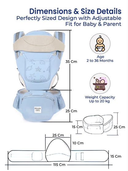 Kidspark loveme baby carrier | super adjustable | premium materials | cradle position