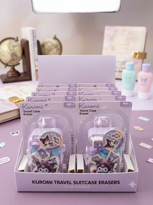 Kuromi CHIC suitcase eraser set