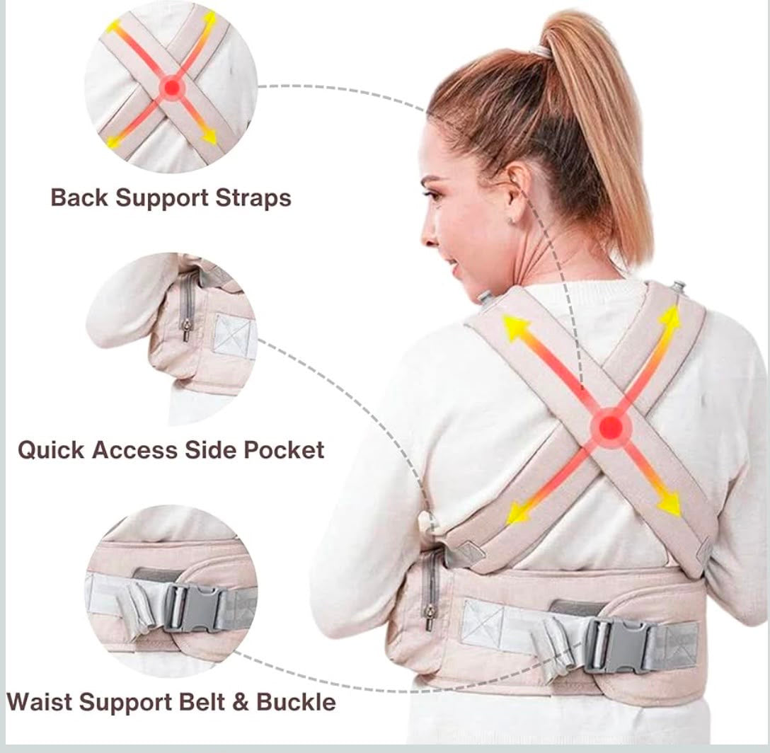 Qiebao Korean premium daisy carrier | hip seat | max storage| detachable chest support