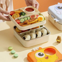Eye chic, plastic,5 compartment, leak- proof, 800 ml lunchbox (BPA Free) - Kidspark