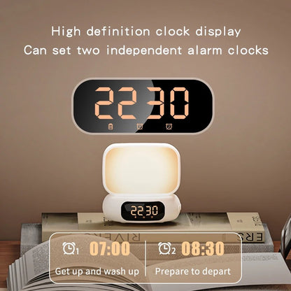 Premium quality AI powered Digital alarm clock with Bluetooth speaker and 360* rotatable night light head