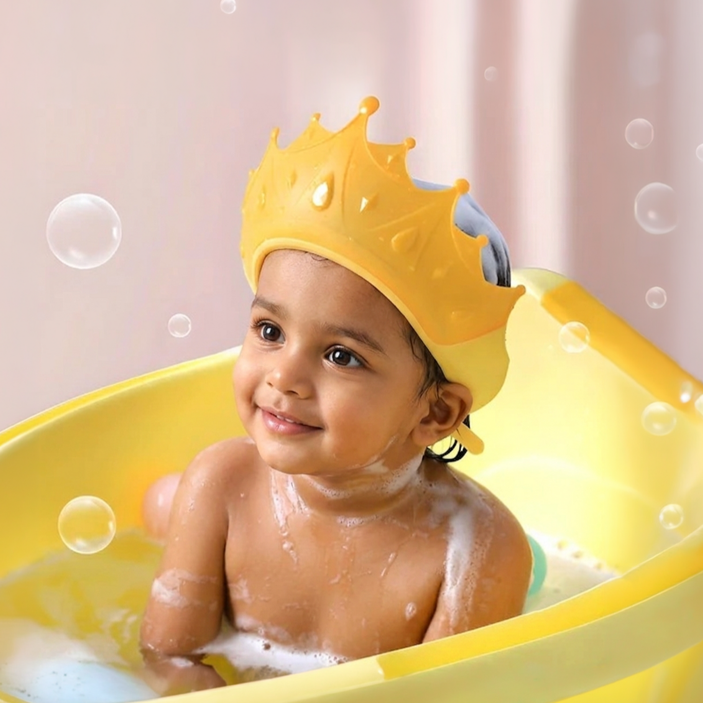 Crown baby shower cap | haircut | adjustable