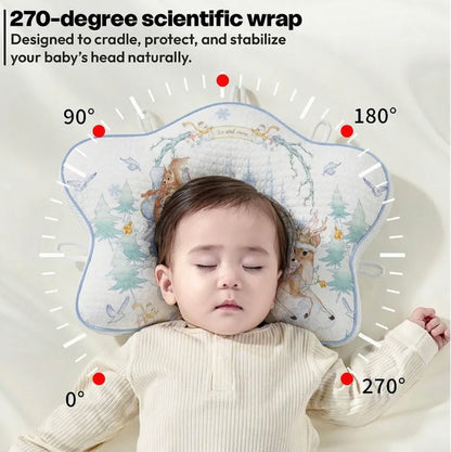 Kidspark Baby Head Shaping Pillow for Newborns, Breathable Infant Flat Head Support Pillow mustard seeds filled