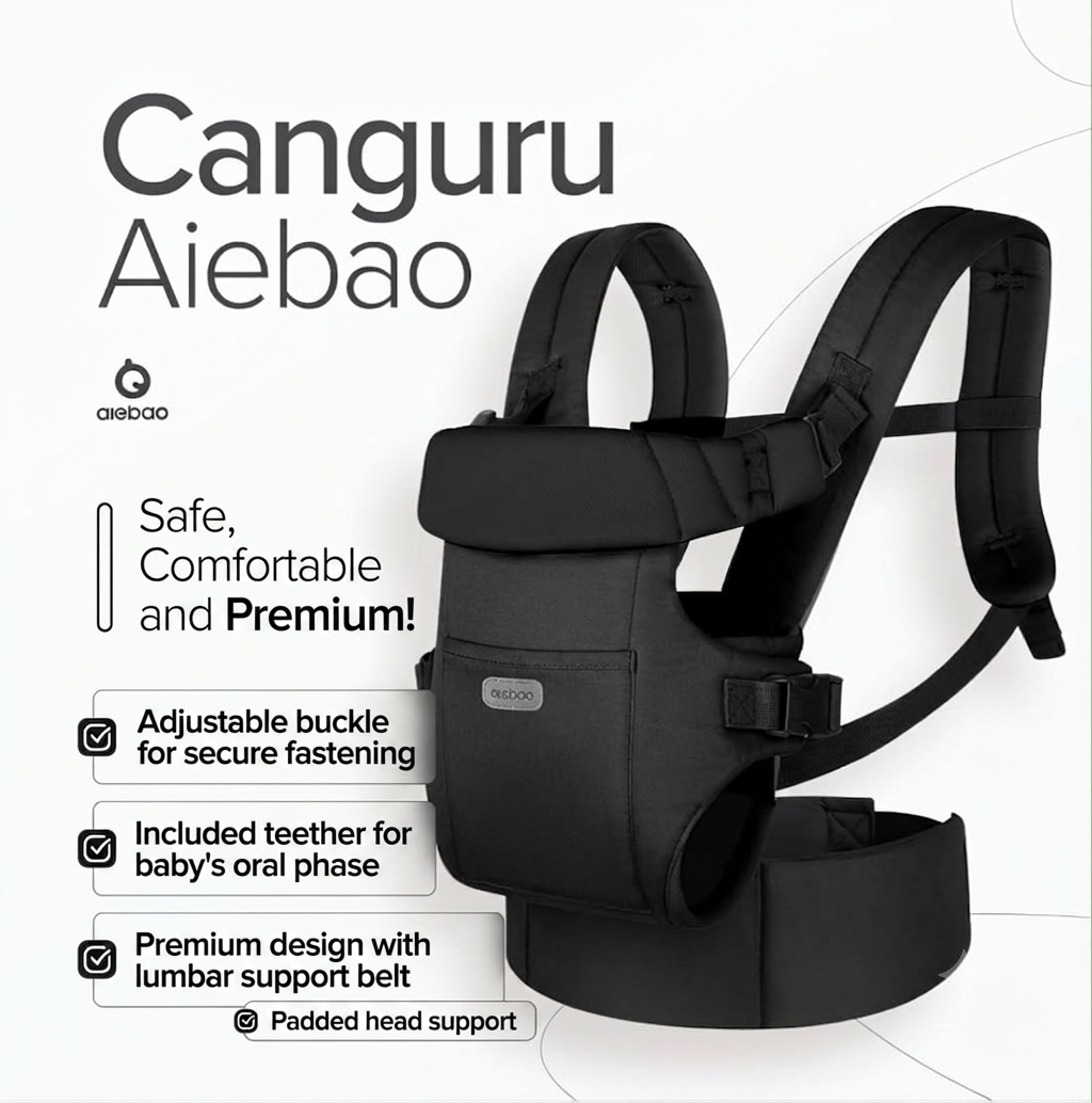 Kidspark Aiebao premium baby carrier | padded straps | M position sit| built in teether