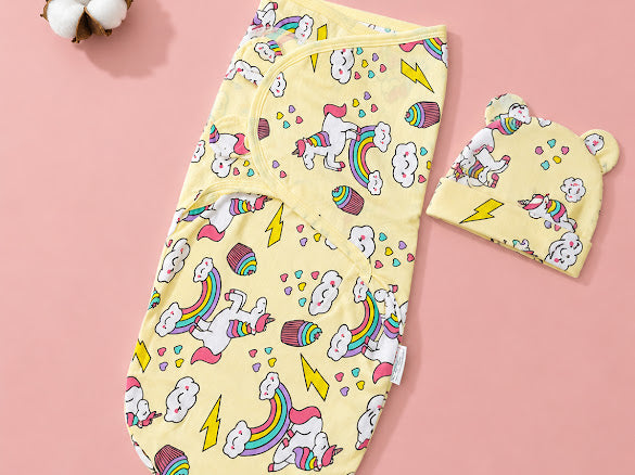 Kidspark new born bloom swaddle and cap set | 0-6 months | 0.5 TOG