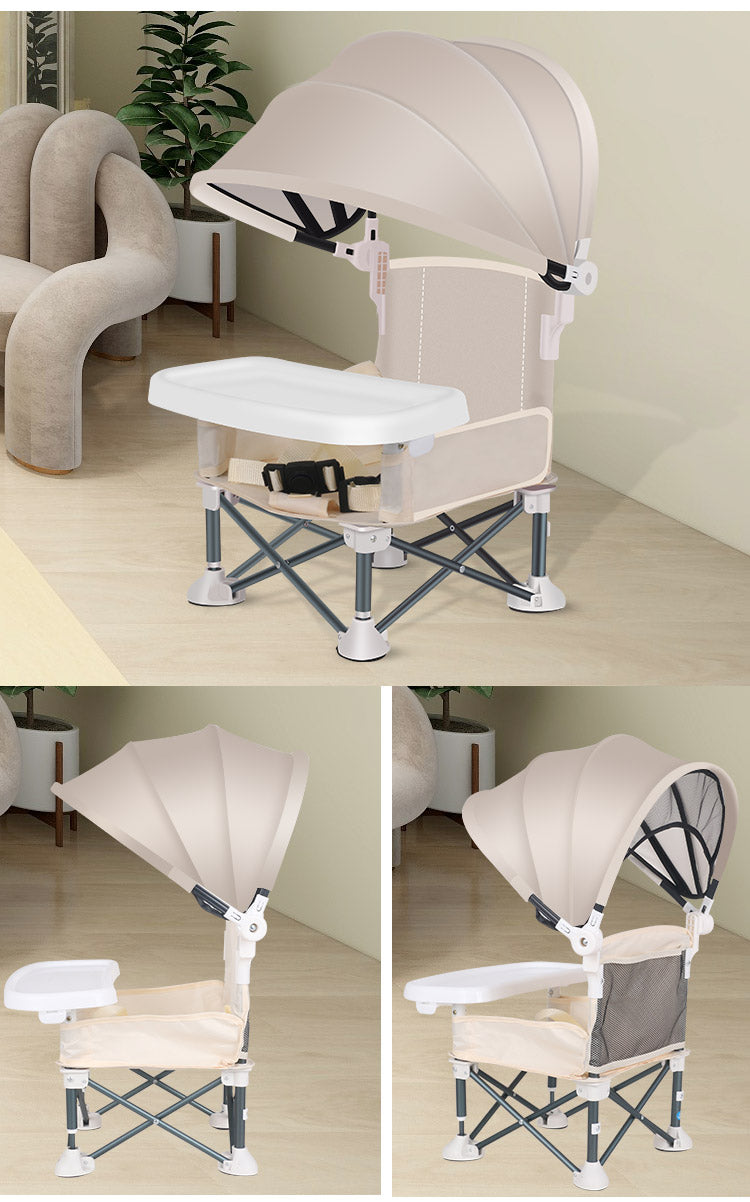 Kidspark Beachy Highchair | food tray | very portable | canopy | detachable