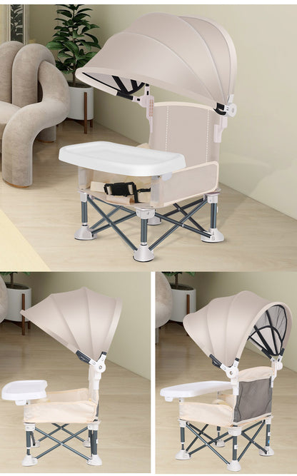 Kidspark Beachy High chair | food tray | very portable | canopy | detachable | EU standard quality