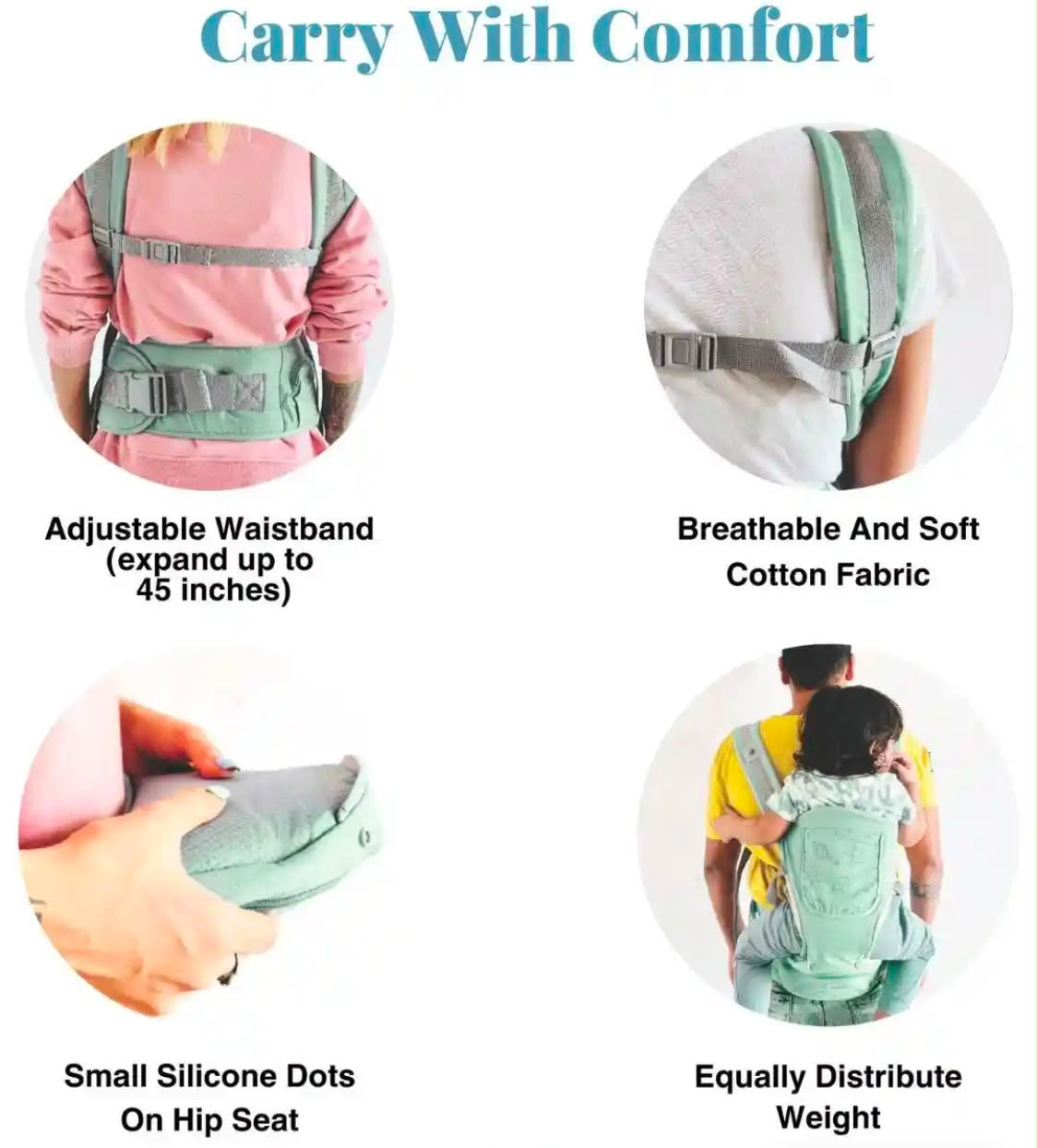 Kidspark loveme baby carrier | super adjustable | premium materials | cradle position