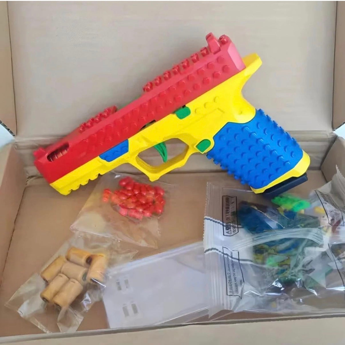 Building Block Semi-Auto Shell Ejecting Soft Bullet Toy Gun