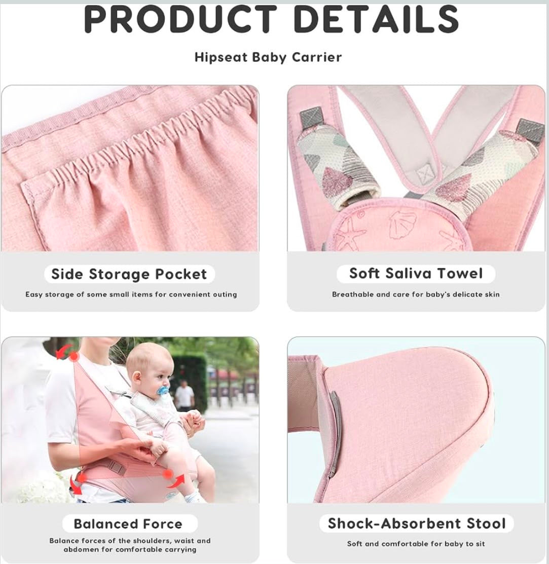 Kidspark M-V premium baby carrier | M shaped design | hip seat | 5 point protection