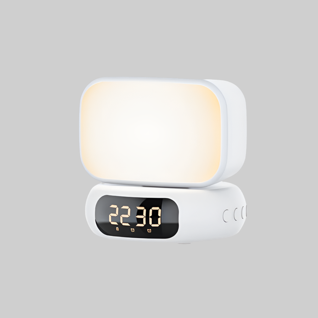 Premium quality AI powered Digital alarm clock with Bluetooth speaker and 360* rotatable night light head