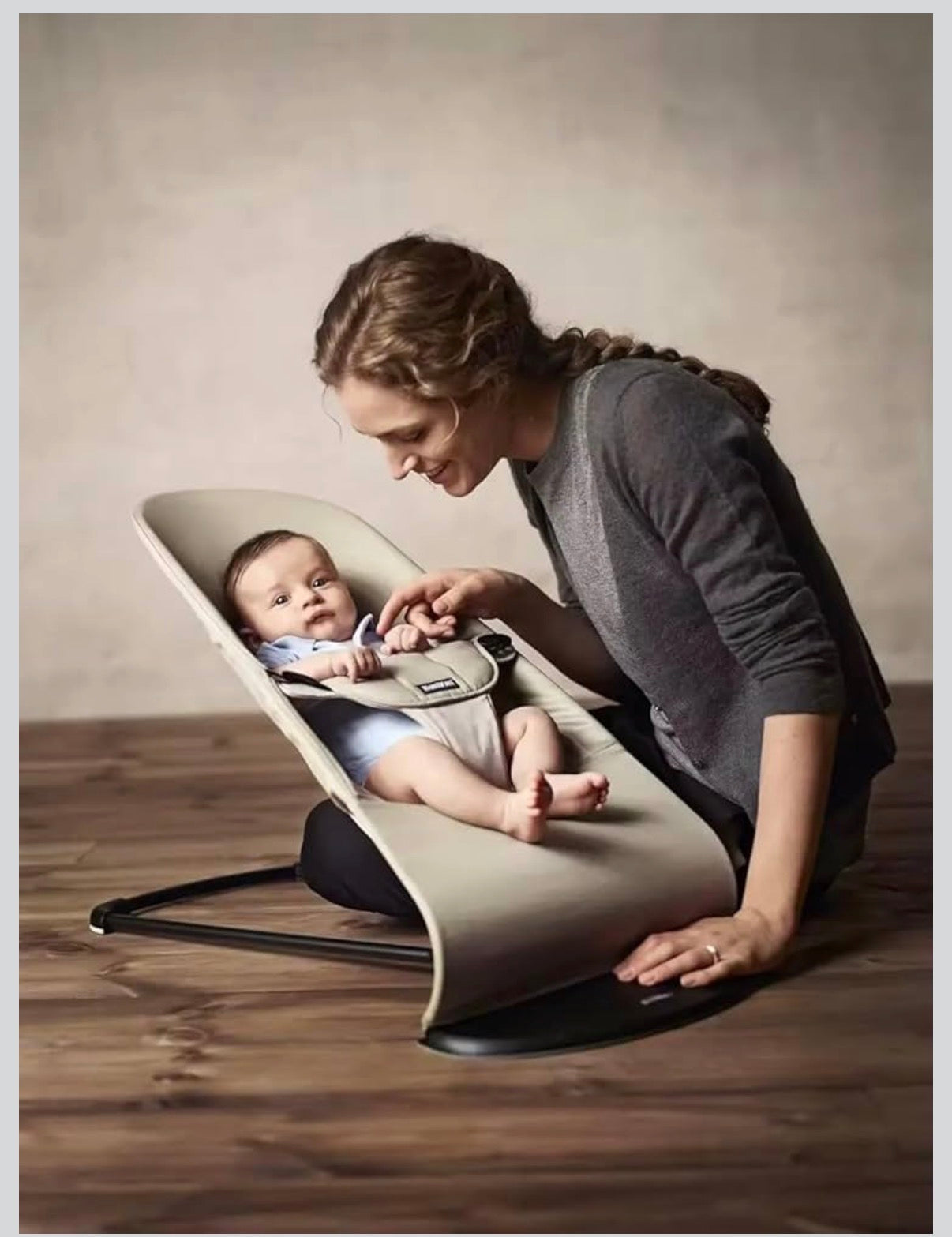 Kidspark Infant Natural Swing Bouncer | Compact | Foldable and Multi Recline Back | Removable Toybar/Fidget Bar | 0-9 months