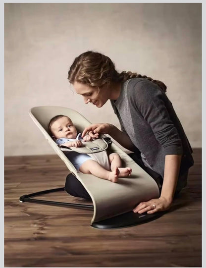 Kidspark Infant Natural Swing Bouncer | Compact | Foldable and Multi Recline Back | Removable Toybar/Fidget Bar | 0-9 months