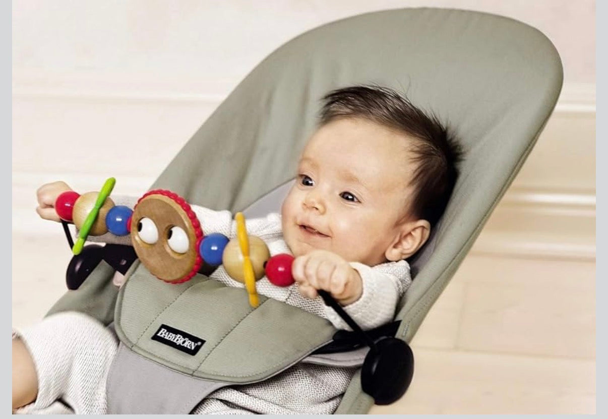 Kidspark Infant Natural Swing Bouncer | Compact | Foldable and Multi Recline Back | Removable Toybar/Fidget Bar | 0-9 months
