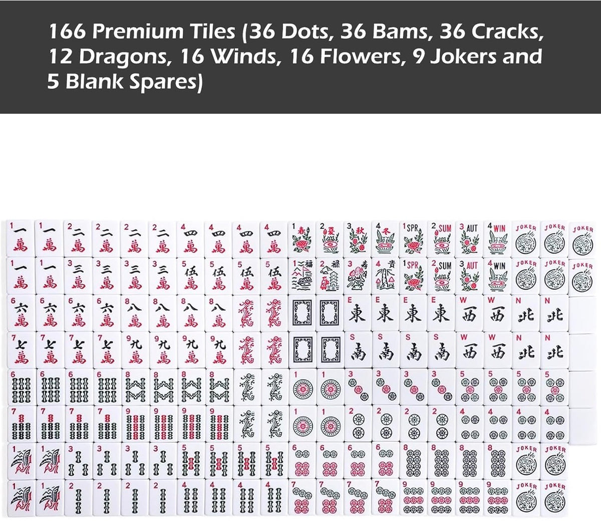 American Mahjong Classic Premium Set (166 premium tiles)