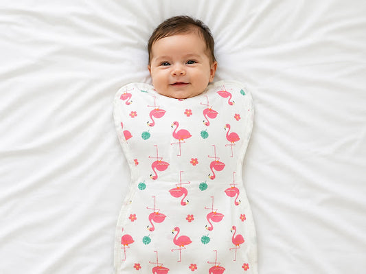 Kidspark Sleepie Pro | flamingo Premium Baby Swaddle Wrap | 1 TOG | Soft Breathable Newborn Sleep Sack | Anti-Startle Sleep Wrap | 0-6 month